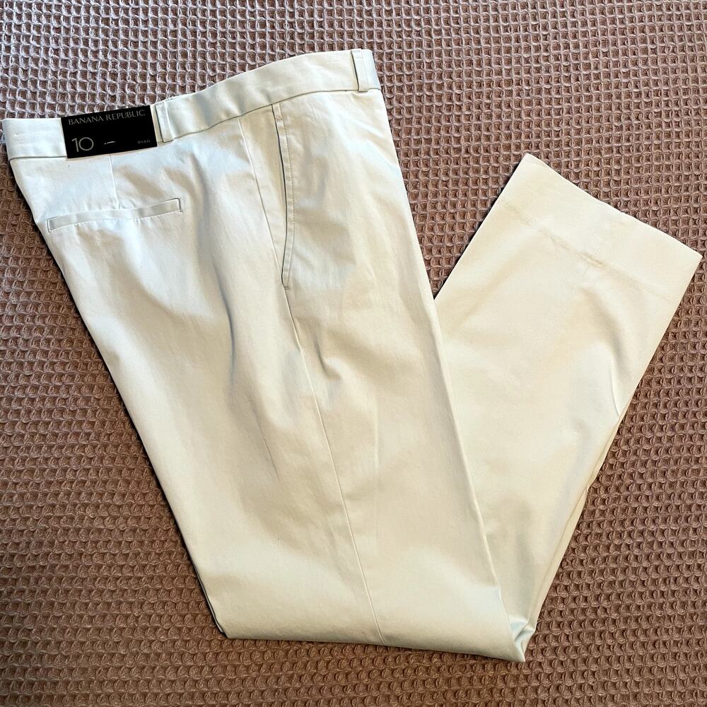 Banana Republic Ryan Ice Blue Cotton Pants Womens 10 NWT
